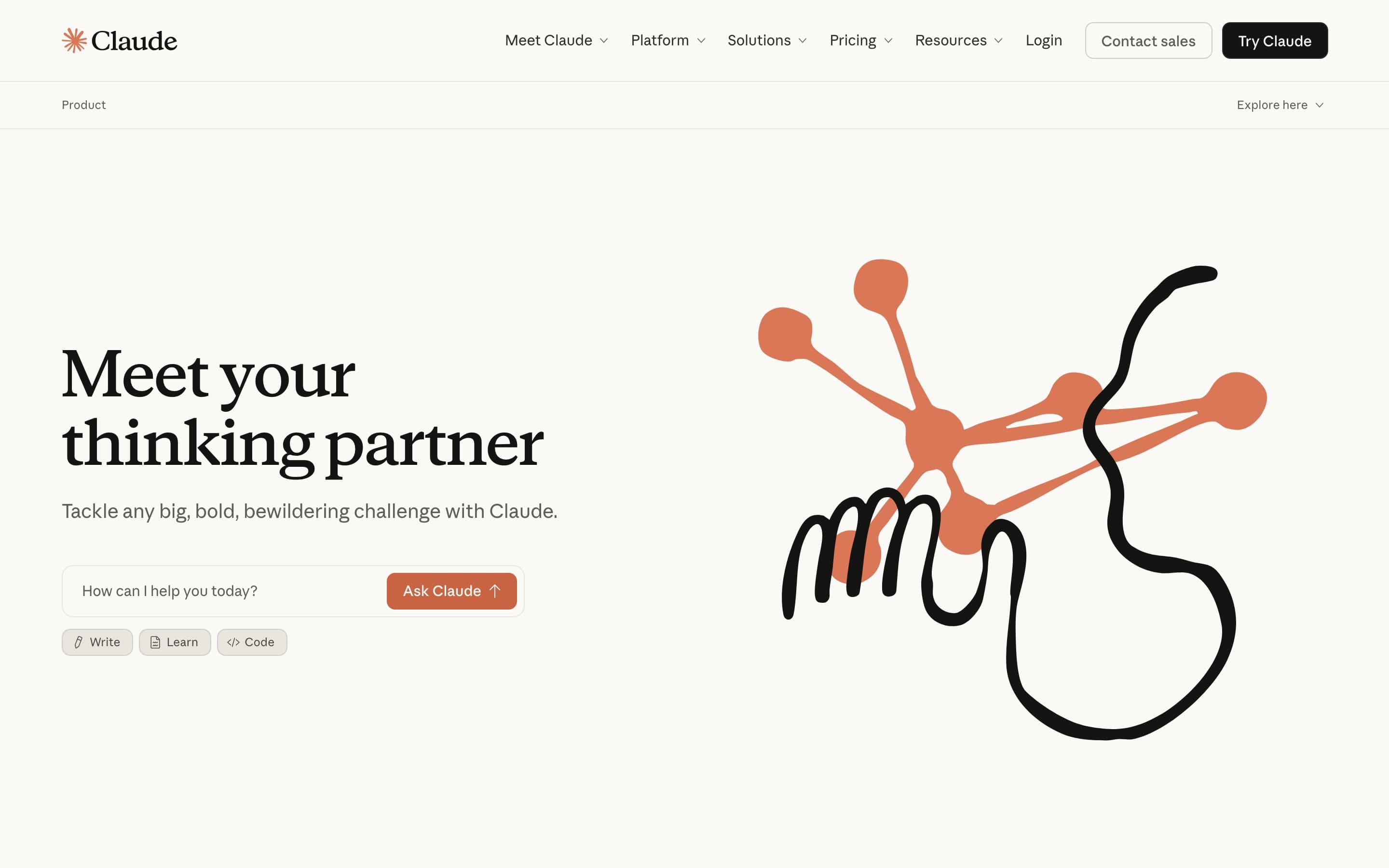 The Claude homepage